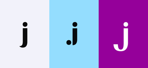 Leinwandbilder - Set of letter J minimal logo icon design template elements