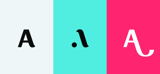 Leinwandbilder - Set of letter A minimal logo icon design template elements