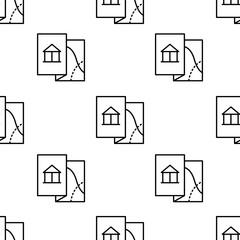 Wall Mural - map icon pattern. Seamless map pattern on white background.