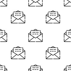 Poster - email icon pattern. Seamless email pattern on white background.