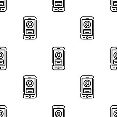 Poster - smartphone icon pattern. Seamless smartphone pattern on white background.