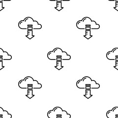 Fototapete - cloud computing icon pattern. Seamless cloud computing pattern on white background.