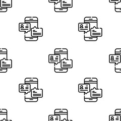 Sticker - chat icon pattern. Seamless chat pattern on white background.