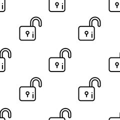 Poster - lock icon pattern. Seamless lock pattern on white background.