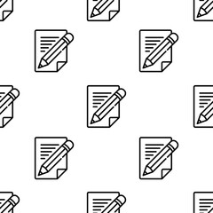 Poster - pencil icon pattern. Seamless pencil pattern on white background.