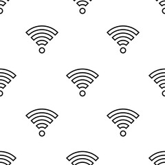 Poster - wifi icon pattern. Seamless wifi pattern on white background.