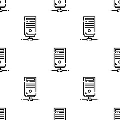 Fototapete - server icon pattern. Seamless server pattern on white background.