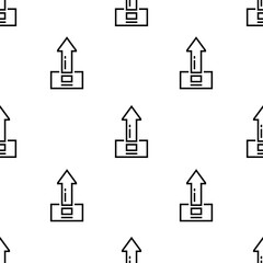 Fototapete - upload icon pattern. Seamless upload pattern on white background.