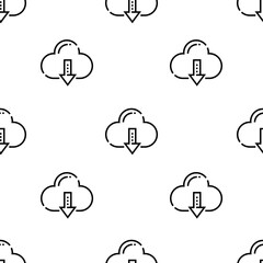 Fototapete - cloud computing icon pattern. Seamless cloud computing pattern on white background.