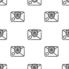 Poster - email icon pattern. Seamless email pattern on white background.