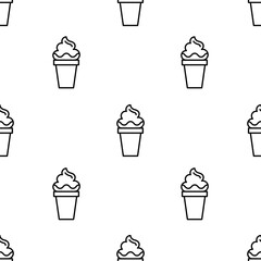 Canvas Print - ice cream icon pattern. Seamless ice cream pattern on white background.