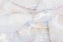 White Quartz Marble Natural Stone Organic Mosaic, Gemstone Surface Background Close Up