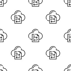 Fototapete - file transfer icon pattern. Seamless file transfer pattern on white background.