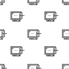 Fototapete - graphic tablet icon pattern. Seamless graphic tablet pattern on white background.