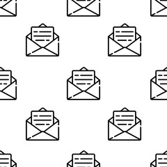 Poster - email icon pattern. Seamless email pattern on white background.