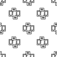 Poster - smartphone icon pattern. Seamless smartphone pattern on white background.