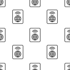 Poster - wifi icon pattern. Seamless wifi pattern on white background.