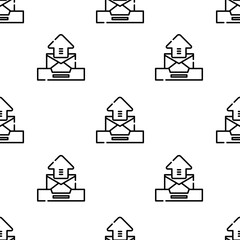 Poster - email icon pattern. Seamless email pattern on white background.