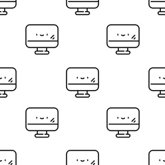 Fototapete - screen icon pattern. Seamless screen pattern on white background.