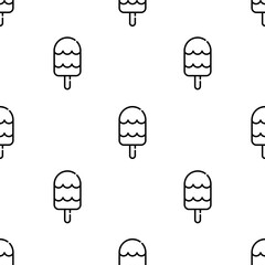 Canvas Print - ice cream icon pattern. Seamless ice cream pattern on white background.