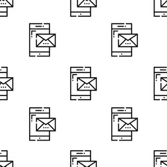 Poster - smartphone icon pattern. Seamless smartphone pattern on white background.