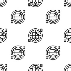 Fototapete - internet icon pattern. Seamless internet pattern on white background.