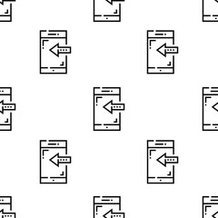 Poster - smartphone icon pattern. Seamless smartphone pattern on white background.
