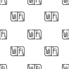 Poster - wifi icon pattern. Seamless wifi pattern on white background.