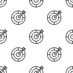 Canvas Print - dart board icon pattern. Seamless dart board pattern on white background.