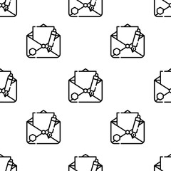 Poster - email icon pattern. Seamless email pattern on white background.