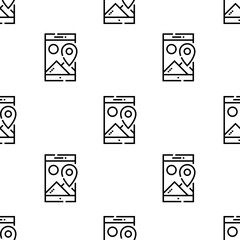 Poster - smartphone icon pattern. Seamless smartphone pattern on white background.