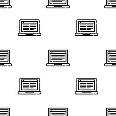 Poster - laptop icon pattern. Seamless laptop pattern on white background.