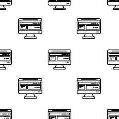 Fototapete - computer icon pattern. Seamless computer pattern on white background.