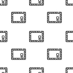 Poster - envelope icon pattern. Seamless envelope pattern on white background.