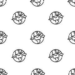 Poster - email icon pattern. Seamless email pattern on white background.