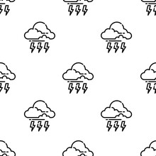 Storm Icon Pattern. Seamless Storm Pattern On White Background.