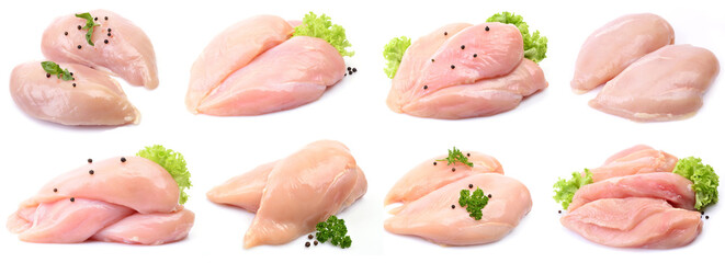 Chicken meat on white background