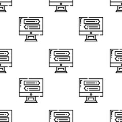Fototapete - monitor icon pattern. Seamless monitor pattern on white background.