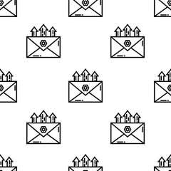 Poster - email icon pattern. Seamless email pattern on white background.