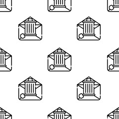 Poster - email icon pattern. Seamless email pattern on white background.