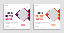 Truck drivers wanted social media and web banner