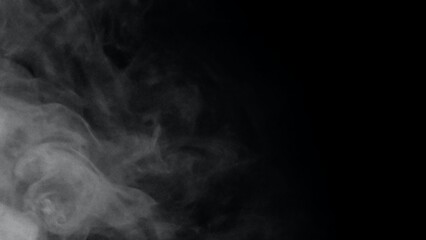 Wall Mural - white smoke or fog isolated on black background.