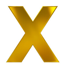 Fototapete - letter X 3d golden isolated on white - 3d rendering