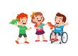 © Colorfuel Studio - little kid on wheelchair play toy with friend