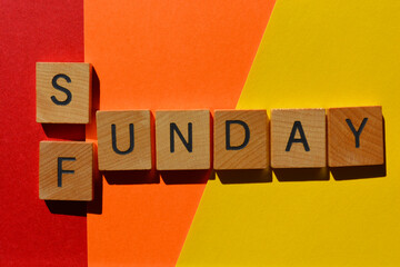 Sticker - Sunday, Funday, words as banner headline