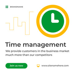 Poster - Time management efficient business commercial strategy organization web post vector