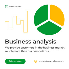 Poster - Business analysis marketing successful strategy development service web post vector illustration
