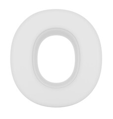 Fototapete - letter O 3d white isolated on white - 3d rendering