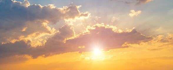 Wall Mural - photo twilight sky background. Colorful Sunset sky and cloud. Vivid sky in twilight time background. Fiery orange sunset sky. Beautiful