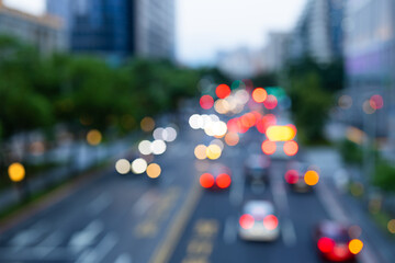 Poster - Blur view of the city background